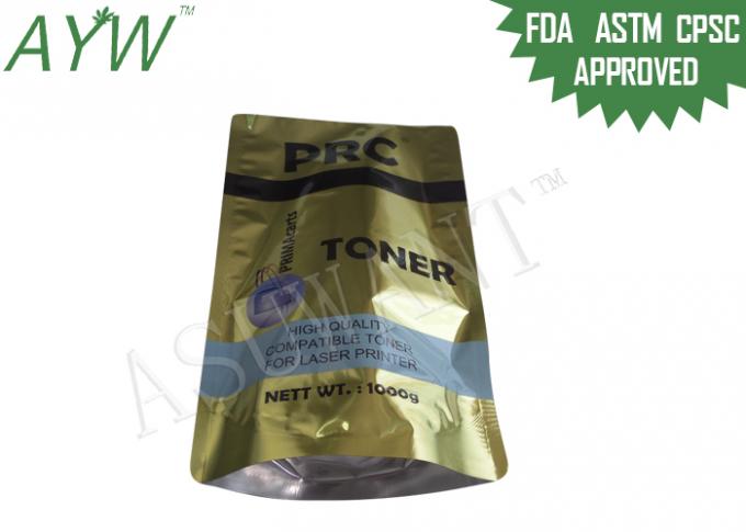 Mylar Foil Zip Lock Bags Glossy Gold 1KG For Printer Toner Packaging