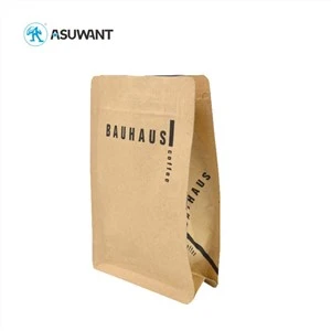500g Kraft Paper Ziplock kaffi te pökkunarpoki með loki