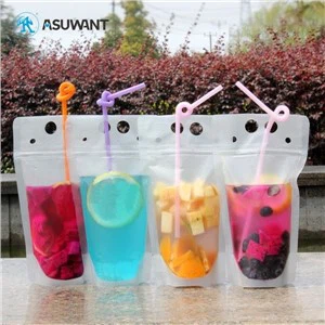 Hreinsa fljótandi spút pokapoka með stráhandfangi