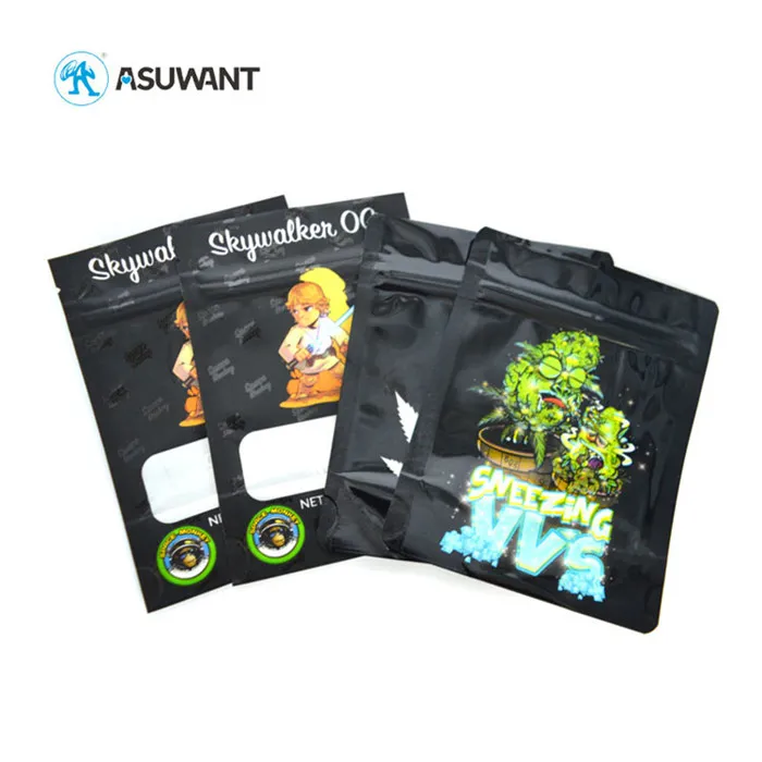 Kratom Dry Herb Smell Proof Zipper Bags With Zip Lock / Tear Notchs