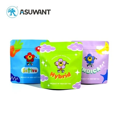 Sérsniðin 3,5g 7g 14g 28g plast standið upp doypack poka lykt Sönnun 3,5 grömm mylar töskur með sérsniðnu merki