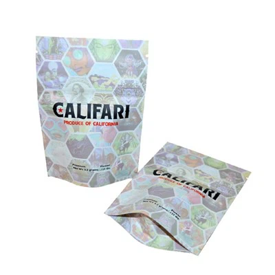 Heildsölublátt lagskipt mylar töskur 3.5g lykt Sönnun Standið upp poki