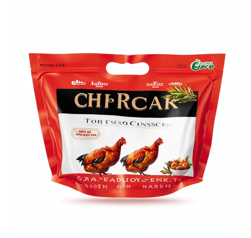 Microwaveable Takeaway Zipper Plastic Bag Roasted Chicken Packaging factory