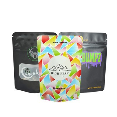 Lagskipt álplast litlir ziplock töskur, kannabisfræ rennilásar pökkunarpokar með sérsniðinni stærð