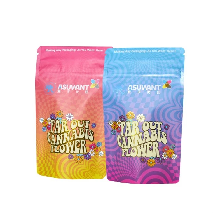 Laser Gold Foil Stamping Smell Proof Bags factory