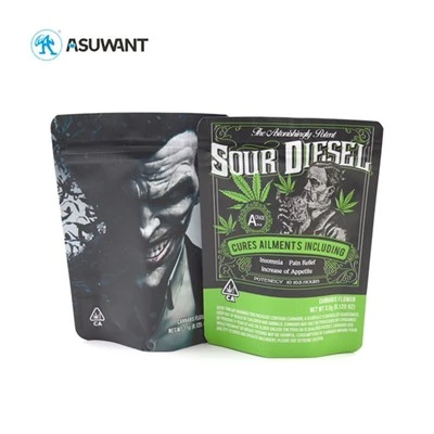 Resealable Ziplock töskur fara út edibles pökkun smákökur nammi gummies 3.5g mylar töskur sérsniðin prentuð